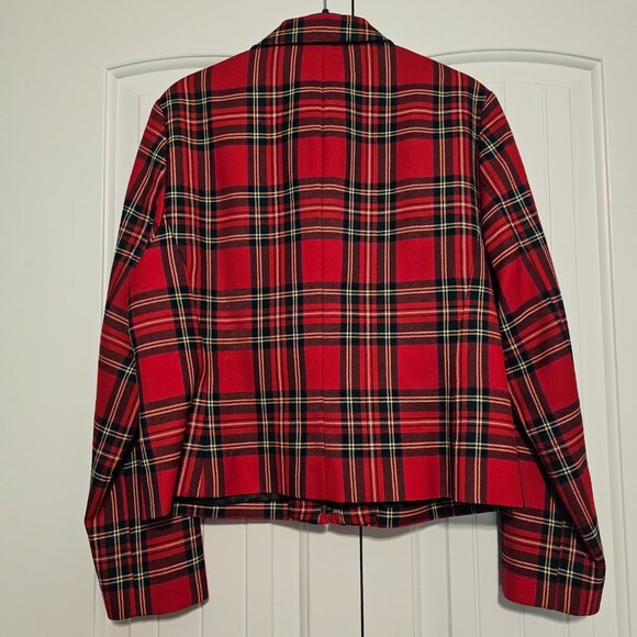 Vintage Women's Pendleton Petite Tartan Plaid Virgin Wool Zip Jacket Size 12 USA - Picture 2 of 8